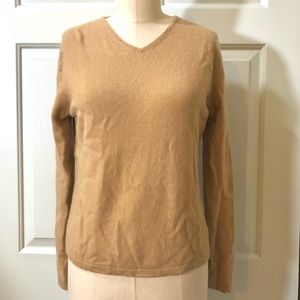 Urban Works Cashmere V Neck Sweater Tan Color Size Medium